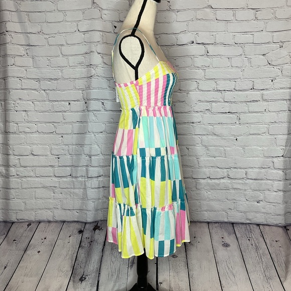 Torrid Mini Cotton Voile Trapeze Cover Up Dress Playful Stripe Dew O L/12 NWT - Picture 11 of 16